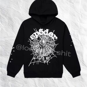 Stylish Black Spider Web Hoodie
